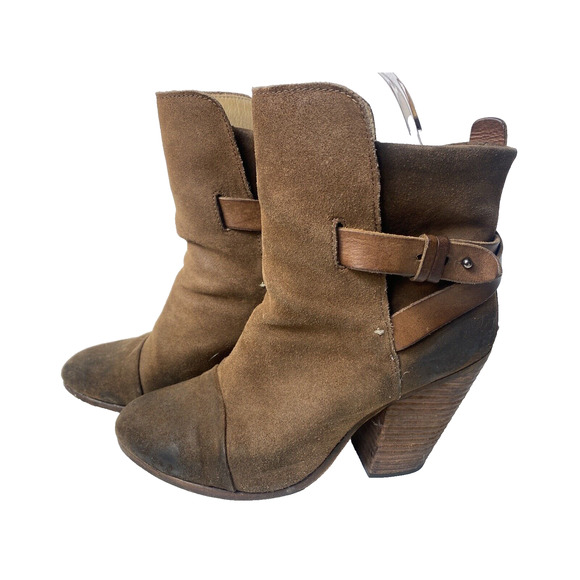 Rag & Bone Harrow Bootie Nubuck Suede Brown Womens Sz 8.5. - Picture 2 of 9